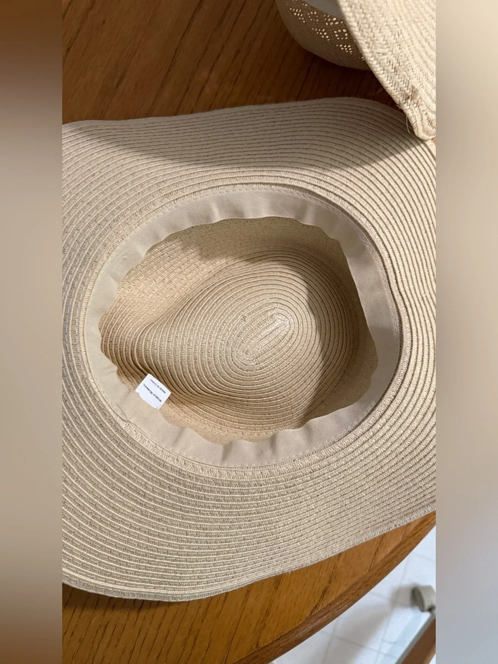 World Market Straw Sun Hat Lot 3 Pc Fedora Panama Wide Brim Pom Pom